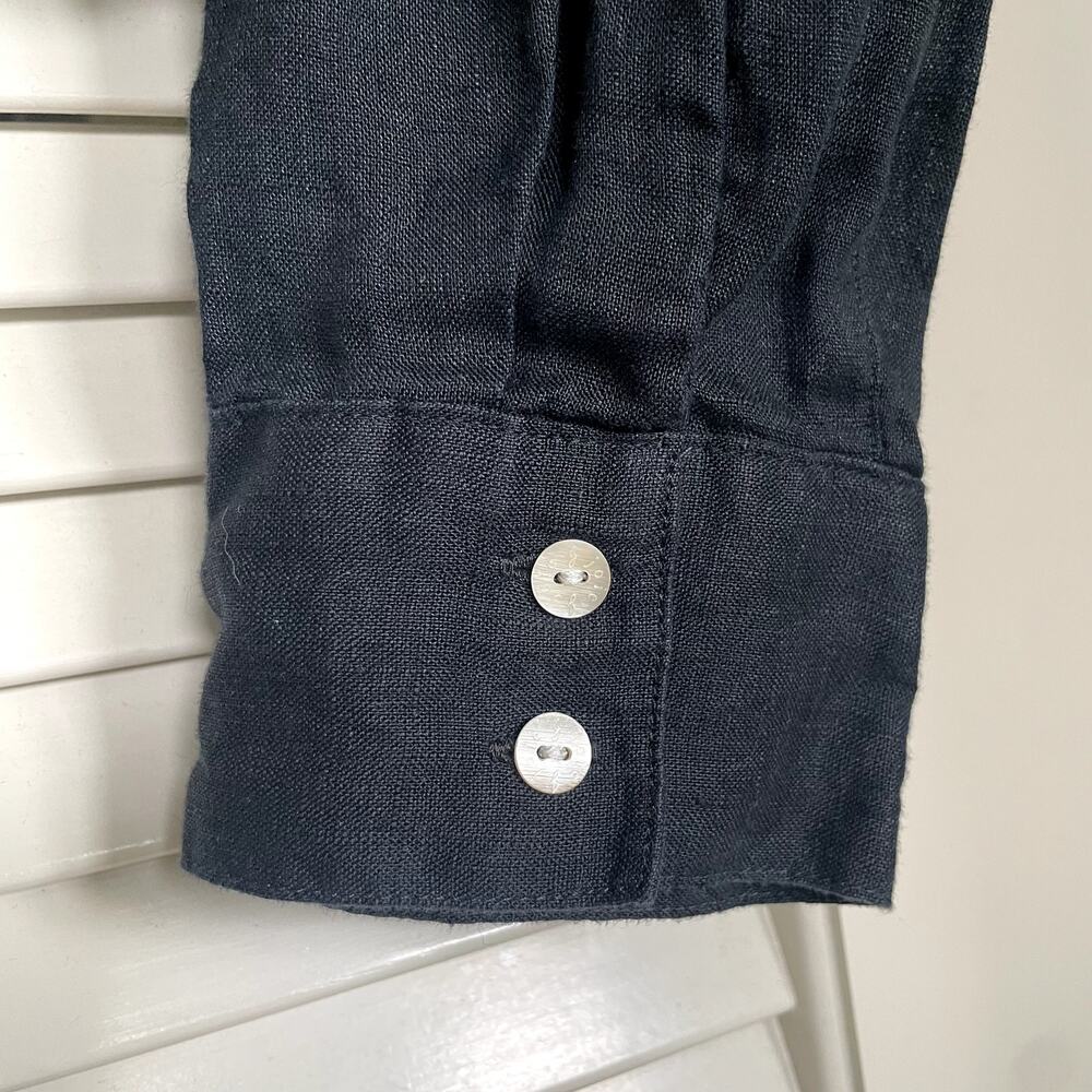 Joie Women's 100% Linen Black Button Down Size XL Minimalist Quiet Luxury - Picture 5 of 7